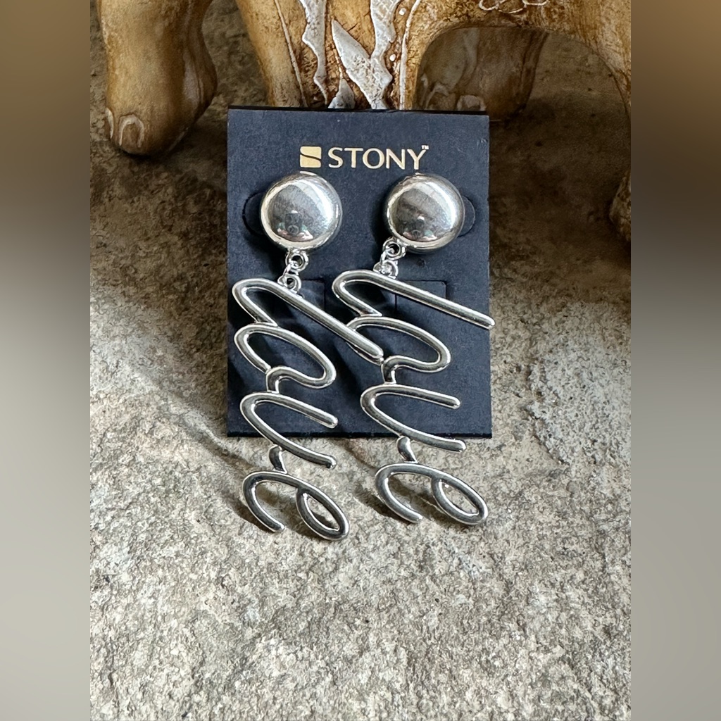 Silver Love Dangle Earrings